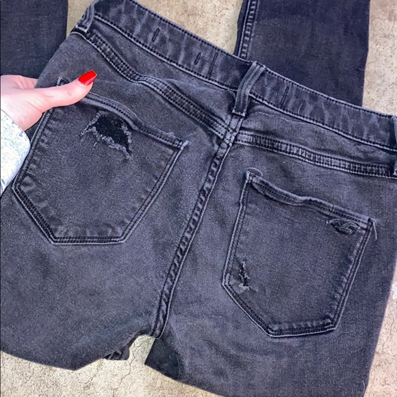 BLACK DISTRESSED AE JEANS - Picture 3 of 3